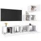 4-tlg. TV-Schrank-Set Weiß Holzwerkstoff 4-tlg. TV-Schrank-Set Weiß Holzwerkstoff