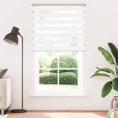 vidaXL Zebrarollo Weiß 135x200 cm Stoffbreite 130,9 cm Polyester