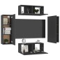 4-tlg. TV-Schrank-Set Schwarz Holzwerkstoff 4-tlg. TV-Schrank-Set Schwarz Holzwerkstoff