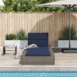 vidaXL Sonnenliege mit schwebender Auflage Grau Poly Rattan vidaXL Sonnenliege mit schwebender Auflage Grau Poly Rattan