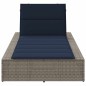 vidaXL Sonnenliege mit schwebender Auflage Grau Poly Rattan vidaXL Sonnenliege mit schwebender Auflage Grau Poly Rattan