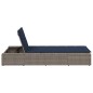 vidaXL Sonnenliege mit schwebender Auflage Grau Poly Rattan vidaXL Sonnenliege mit schwebender Auflage Grau Poly Rattan