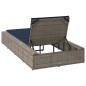 vidaXL Sonnenliege mit schwebender Auflage Grau Poly Rattan vidaXL Sonnenliege mit schwebender Auflage Grau Poly Rattan