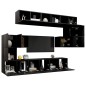 vidaXL 10-tlg. TV-Schrank-Set Schwarz Holzwerkstoff vidaXL 10-tlg. TV-Schrank-Set Schwarz Holzwerkstoff
