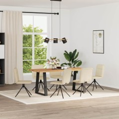 vidaXL Esszimmerstühle 6 Stk. Creme Stoff