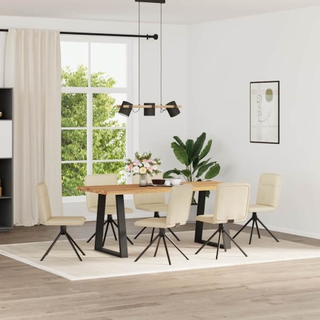 vidaXL Esszimmerstühle 6 Stk. Creme Stoff