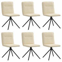 vidaXL Esszimmerstühle 6 Stk. Creme Stoff