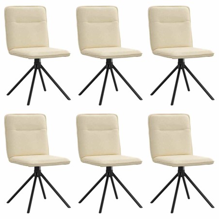 vidaXL Esszimmerstühle 6 Stk. Creme Stoff