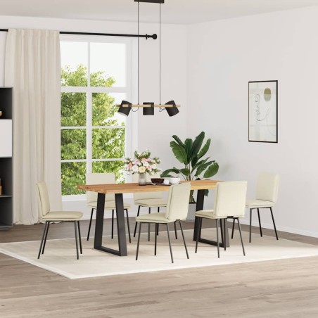 vidaXL Esszimmerstühle 6 Stk. Creme Samt