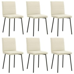 vidaXL Esszimmerstühle 6 Stk. Creme Samt