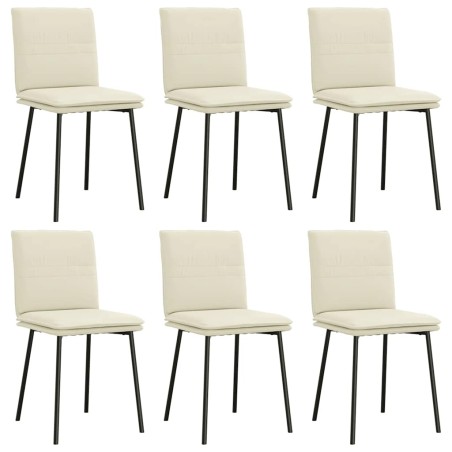 vidaXL Esszimmerstühle 6 Stk. Creme Samt