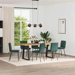 vidaXL Esszimmerstühle 6 Stk. Dunkelgrün Samt