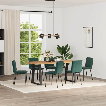 vidaXL Esszimmerstühle 6 Stk. Dunkelgrün Samt