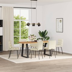 vidaXL Esszimmerstühle 6 Stk. Creme Samt