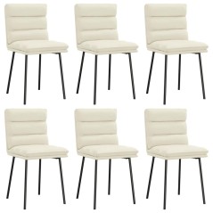 vidaXL Esszimmerstühle 6 Stk. Creme Samt