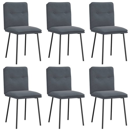 vidaXL Esszimmerstühle 6 Stk. Dunkelgrau Samt