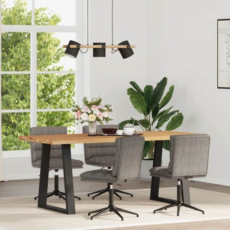 vidaXL Esszimmerstühle 4 Stk. Grau Kunstleder
