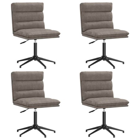 vidaXL Esszimmerstühle 4 Stk. Grau Kunstleder
