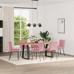 vidaXL Esszimmerstühle 6 Stk. Rosa Samt