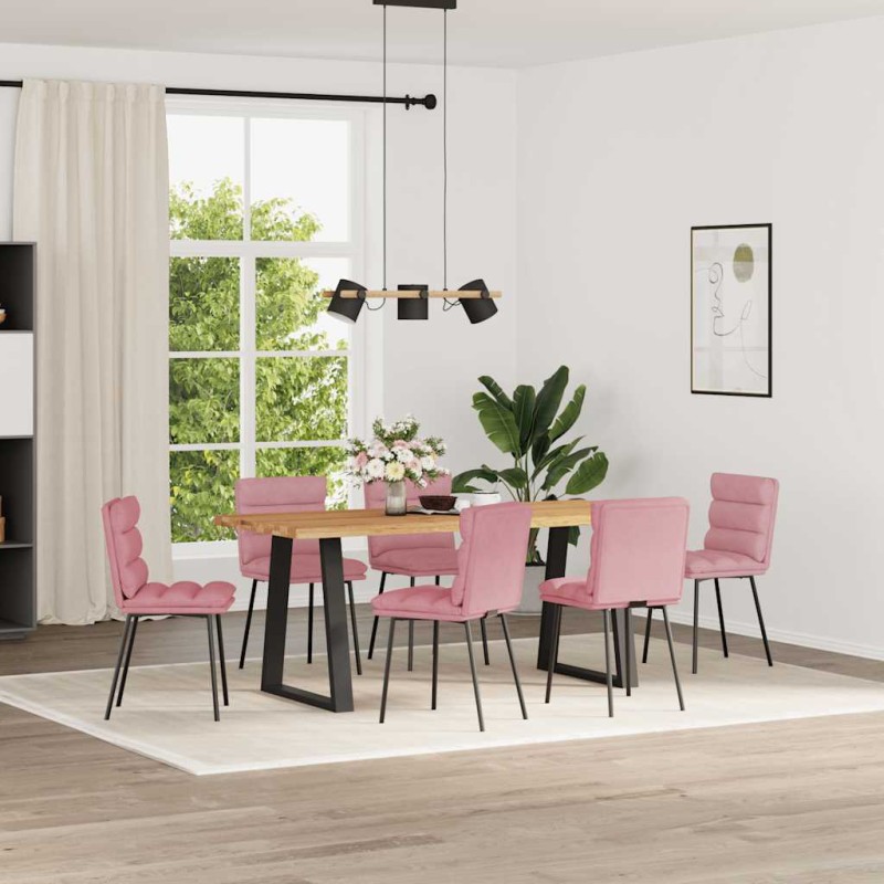 vidaXL Esszimmerstühle 6 Stk. Rosa Samt