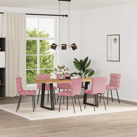 vidaXL Esszimmerstühle 6 Stk. Rosa Samt