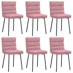 vidaXL Esszimmerstühle 6 Stk. Rosa Samt