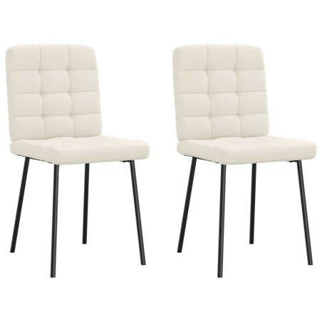 vidaXL Esszimmerstühle 2 Stk. Creme Samt