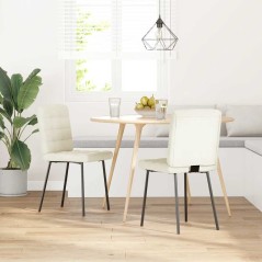 vidaXL Esszimmerstühle 2 Stk. Creme Samt