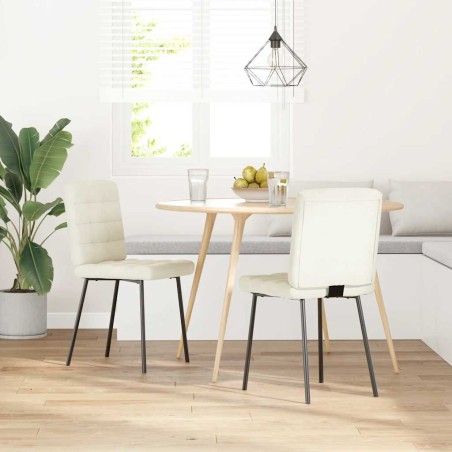 vidaXL Esszimmerstühle 2 Stk. Creme Samt