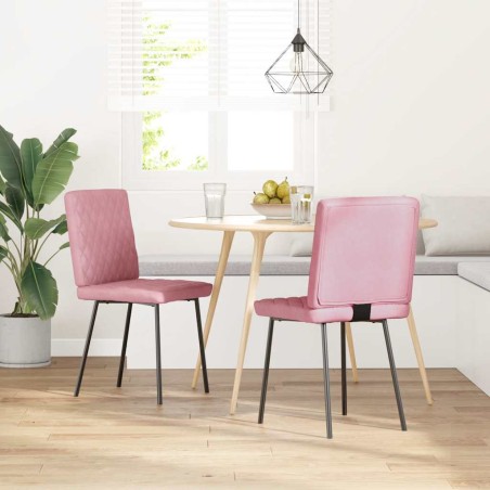 vidaXL Esszimmerstühle 2 Stk. Rosa Samt