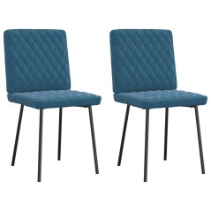 vidaXL Esszimmerstühle 2 Stk. Blau Samt