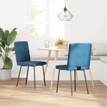 vidaXL Esszimmerstühle 2 Stk. Blau Samt