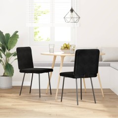 vidaXL Esszimmerstühle 2 Stk. Schwarz Samt