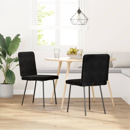 vidaXL Esszimmerstühle 2 Stk. Schwarz Samt
