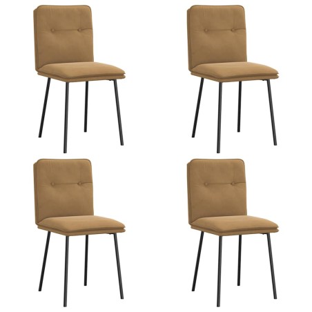 vidaXL Esszimmerstühle 4 Stk. Braun Samt