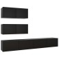 4-tlg. TV-Schrank-Set Schwarz Holzwerkstoff 4-tlg. TV-Schrank-Set Schwarz Holzwerkstoff