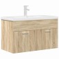 vidaXL Waschbeckenunterschrank Einbaubecken Wasserhahn Sonoma-Eiche vidaXL Waschbeckenunterschrank Einbaubecken Wasserhahn Sonoma-Eiche