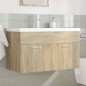 vidaXL Waschbeckenunterschrank Einbaubecken Wasserhahn Sonoma-Eiche vidaXL Waschbeckenunterschrank Einbaubecken Wasserhahn Sonoma-Eiche