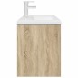 vidaXL Waschbeckenunterschrank Einbaubecken Wasserhahn Sonoma-Eiche vidaXL Waschbeckenunterschrank Einbaubecken Wasserhahn Sonoma-Eiche