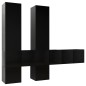 7-tlg. TV-Schrank-Set Schwarz Holzwerkstoff 7-tlg. TV-Schrank-Set Schwarz Holzwerkstoff