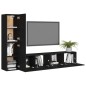 vidaXL 4-tlg. TV-Schrank-Set Schwarz Holzwerkstoff vidaXL 4-tlg. TV-Schrank-Set Schwarz Holzwerkstoff