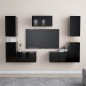 7-tlg. TV-Schrank-Set Schwarz Holzwerkstoff 7-tlg. TV-Schrank-Set Schwarz Holzwerkstoff