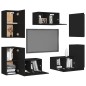 7-tlg. TV-Schrank-Set Schwarz Holzwerkstoff 7-tlg. TV-Schrank-Set Schwarz Holzwerkstoff