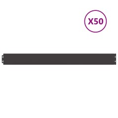 vidaXL Rasenkanten 50 Stk. Schwarz 10x103 cm Kaltgewalzter Stahl