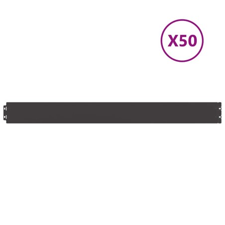 vidaXL Rasenkanten 50 Stk. Schwarz 10x103 cm Kaltgewalzter Stahl
