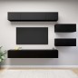 6-tlg. TV-Schrank-Set Schwarz Holzwerkstoff 6-tlg. TV-Schrank-Set Schwarz Holzwerkstoff
