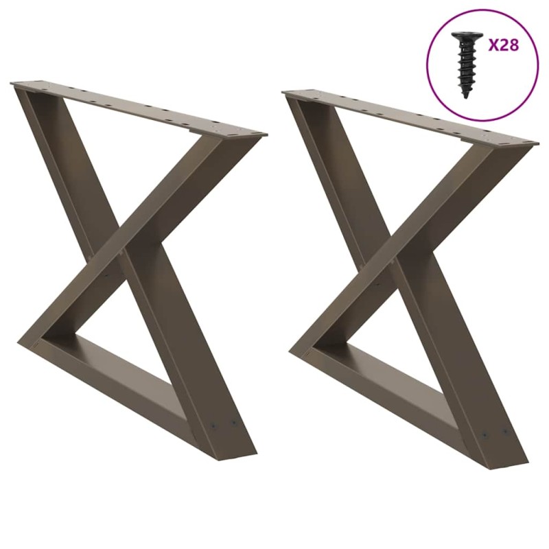 vidaXL Couchtischbeine 2 Stk. Naturstahl 70x(42-43,3) cm Stahl vidaXL Couchtischbeine 2 Stk. Naturstahl 70x(42-43,3) cm Stahl