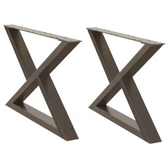 vidaXL Couchtischbeine 2 Stk. Naturstahl 70x(42-43,3) cm Stahl