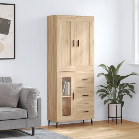 Highboard Sonoma-Eiche 69,5x34x180 cm Holzwerkstoff