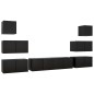 8-tlg. TV-Schrank-Set Schwarz Holzwerkstoff 8-tlg. TV-Schrank-Set Schwarz Holzwerkstoff